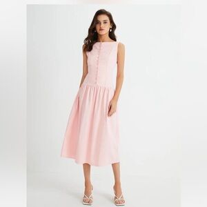Commense pink drop waist dress